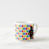 LGBTQ Lesbian Silhouette en Rainbow-dames Espresso Kop (Voorkant rechts)