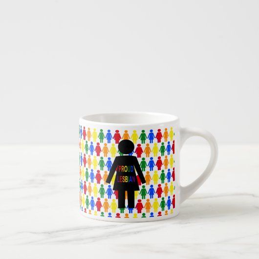 LGBTQ Lesbian Silhouette en Rainbow-dames Espresso Kop (Rechts)
