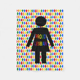 LGBTQ Lesbian Silhouette en Rainbow-dames Fleece Deken