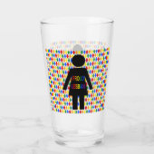 LGBTQ Lesbian Silhouette en Rainbow-dames Glas (Achterkant)