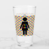 LGBTQ Lesbian Silhouette en Rainbow-dames Glas (Voorkant)