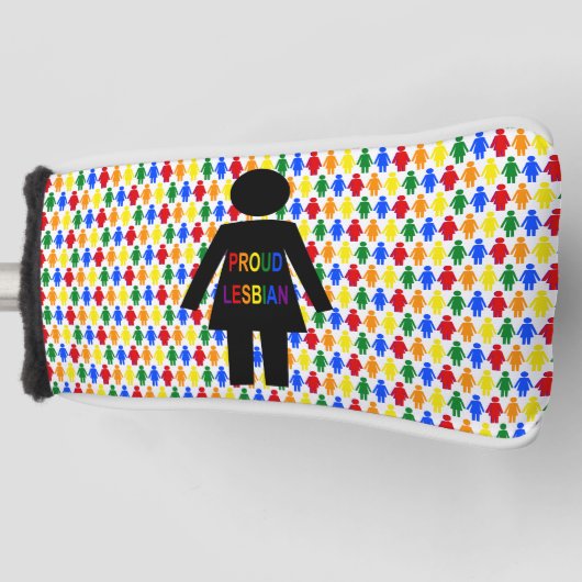 LGBTQ Lesbian Silhouette en Rainbow-dames Golfheadcover (Voorkant)