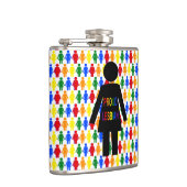 LGBTQ Lesbian Silhouette en Rainbow-dames Heupfles (Rechts)