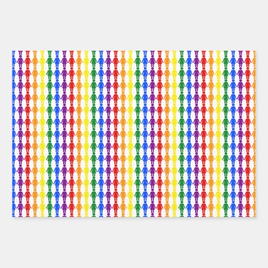 LGBTQ Lesbian Silhouette en Rainbow-dames Inpakpapier Vel (Voorkant 3)