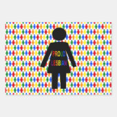 LGBTQ Lesbian Silhouette en Rainbow-dames Inpakpapier Vel (Voorkant)