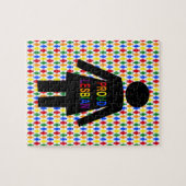 LGBTQ Lesbian Silhouette en Rainbow-dames Legpuzzel (Horizontaal)