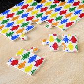 LGBTQ Lesbian Silhouette en Rainbow-dames Legpuzzel (Zijkant)