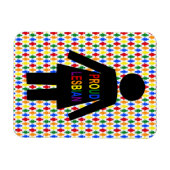 LGBTQ Lesbian Silhouette en Rainbow-dames Magneet (Horizontaal)