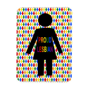 LGBTQ Lesbian Silhouette en Rainbow-dames Magneet