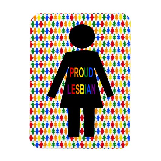 LGBTQ Lesbian Silhouette en Rainbow-dames Magneet (Verticaal)