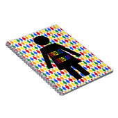 LGBTQ Lesbian Silhouette en Rainbow-dames Notitieboek (Rechterzijde)