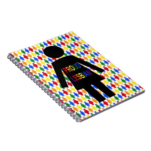 LGBTQ Lesbian Silhouette en Rainbow-dames Notitieboek (Rechterzijde)