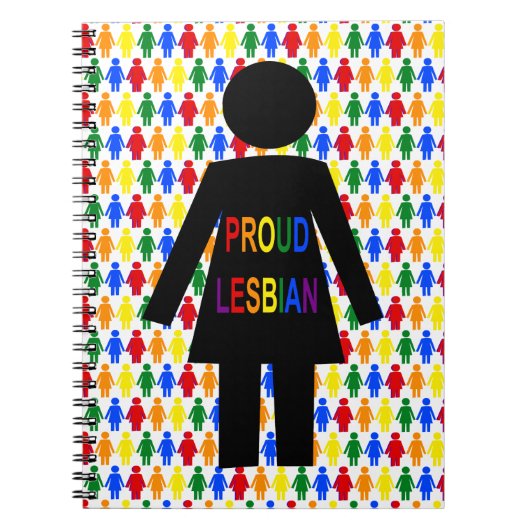 LGBTQ Lesbian Silhouette en Rainbow-dames Notitieboek (Voorkant)