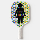LGBTQ Lesbian Silhouette en Rainbow-dames Pickleball Paddle (Achterkant)