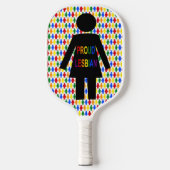 LGBTQ Lesbian Silhouette en Rainbow-dames Pickleball Paddle (Voorkant)