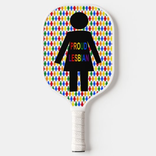 LGBTQ Lesbian Silhouette en Rainbow-dames Pickleball Paddle (Voorkant)