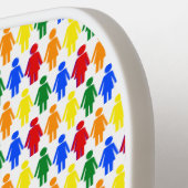 LGBTQ Lesbian Silhouette en Rainbow-dames Pickleball Paddle (Links Detail)
