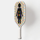 LGBTQ Lesbian Silhouette en Rainbow-dames Pickleball Paddle (Links)