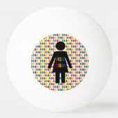 LGBTQ Lesbian Silhouette en Rainbow-dames Pingpongbal (Voorkant)