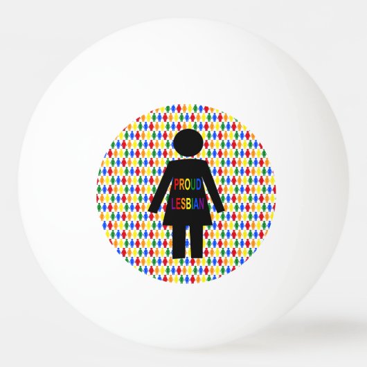 LGBTQ Lesbian Silhouette en Rainbow-dames Pingpongbal (Voorkant)