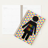 LGBTQ Lesbian Silhouette en Rainbow-dames Planner (Display)