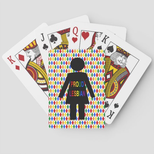 LGBTQ Lesbian Silhouette en Rainbow-dames Pokerkaarten (Achterkant)