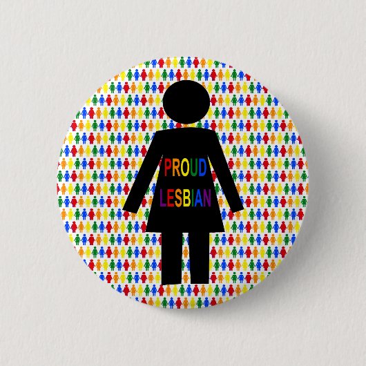 LGBTQ Lesbian Silhouette en Rainbow-dames Ronde Button 5,7 Cm (Voorkant)
