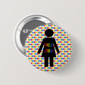 LGBTQ Lesbian Silhouette en Rainbow-dames Ronde Button 5,7 Cm (Voorkant /achterkant)