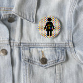 LGBTQ Lesbian Silhouette en Rainbow-dames Ronde Button 5,7 Cm (In situ)