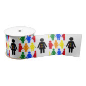 LGBTQ Lesbian Silhouette en Rainbow-dames Satijnen Lint (Spoel)