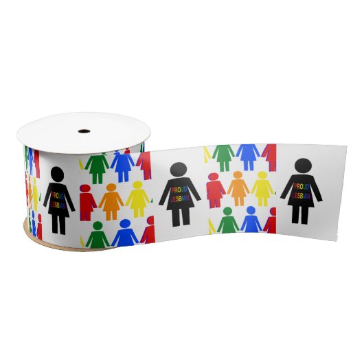 LGBTQ Lesbian Silhouette en Rainbow-dames Satijnen Lint (Spoel)