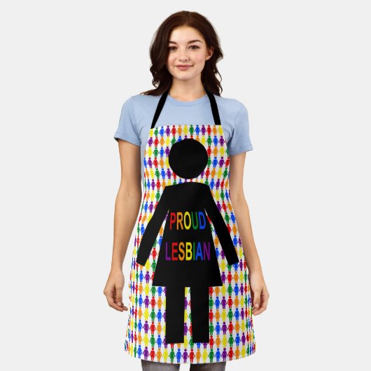 LGBTQ Lesbian Silhouette en Rainbow-dames Schort (Gedragen)