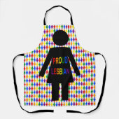 LGBTQ Lesbian Silhouette en Rainbow-dames Schort (Voorkant)