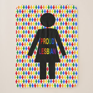 LGBTQ Lesbian Silhouette en Rainbow-dames Sherpa Deken