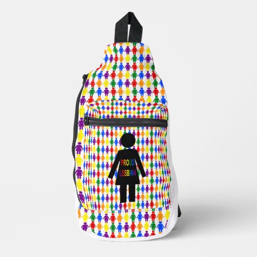 LGBTQ Lesbian Silhouette en Rainbow-dames Sling Bag (Voorkant)