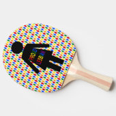 LGBTQ Lesbian Silhouette en Rainbow-dames Tafeltennisbatje (Zijkant)