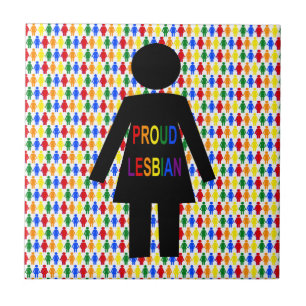 LGBTQ Lesbian Silhouette en Rainbow-dames Tegeltje