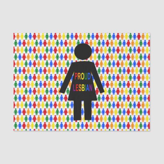 LGBTQ Lesbian Silhouette en Rainbow-dames Tissuepapier (Voorkant)