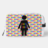 LGBTQ Lesbian Silhouette en Rainbow-dames Toilettasje (Achterkant)
