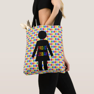 LGBTQ Lesbian Silhouette en Rainbow-dames Tote Bag