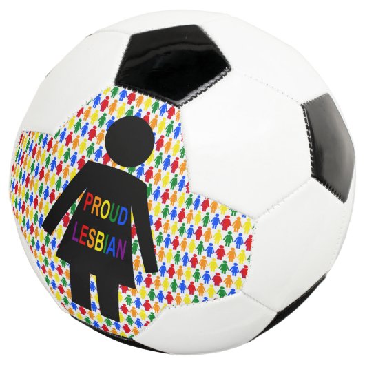LGBTQ Lesbian Silhouette en Rainbow-dames Voetbal (Drie kwart)