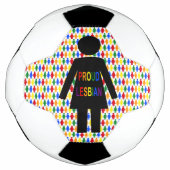 LGBTQ Lesbian Silhouette en Rainbow-dames Voetbal (Voorkant)
