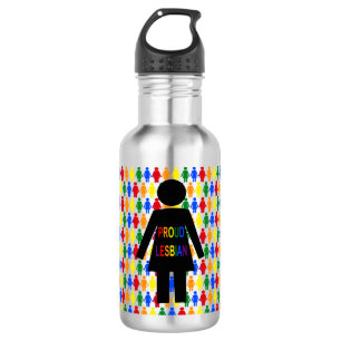 LGBTQ Lesbian Silhouette en Rainbow-dames Waterfles