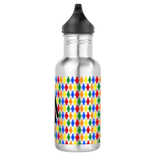 LGBTQ Lesbian Silhouette en Rainbow-dames Waterfles (Rechts)