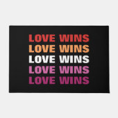 LGBTQ Lesbische Pride Liefde Wint Custom Herhaalde Deurmat (Voorkant)