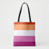 LGBTQ Lesbische Pride Vlag Tote Bag (Voorkant)