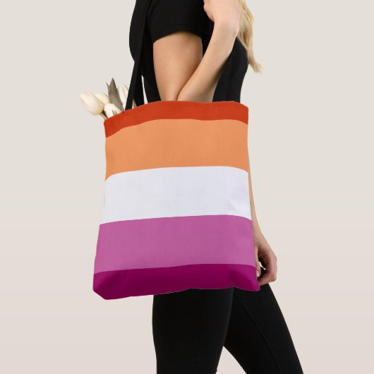 LGBTQ Lesbische Pride Vlag Tote Bag (Dichtbij)