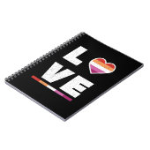 LGBTQ Lesbische Pride Vlag Vervallen Grunge Liefde Notitieboek (Linkerzijde)