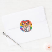 LGBTQ Lesbische regenboogvlag Ronde Sticker (Envelop)