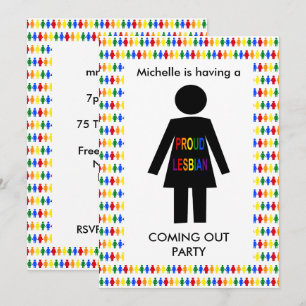 LGBTQ Lesbische Silhouet en Regenboog Dames Feest Kaart
